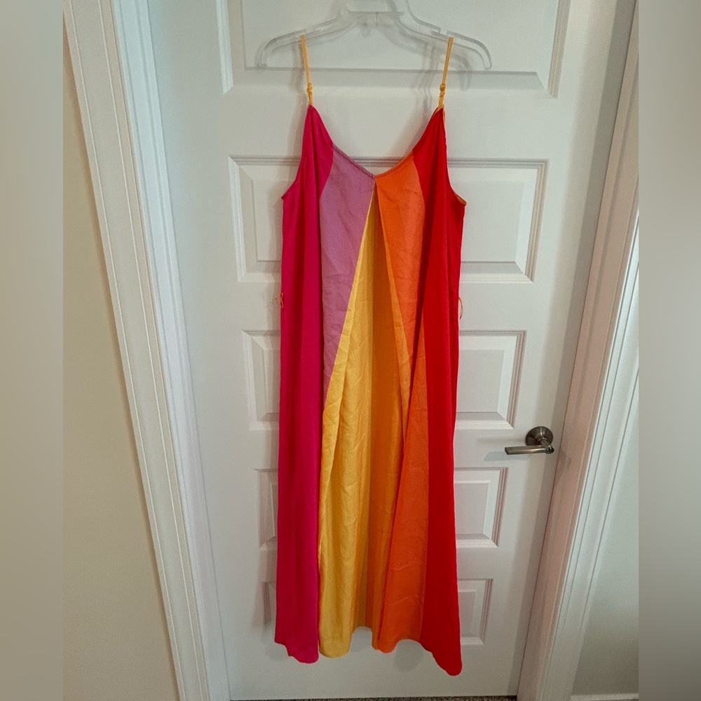 Flying Tomato Color Maxi Dress Pink Orange Multi Size L - Picture 8 of 14
